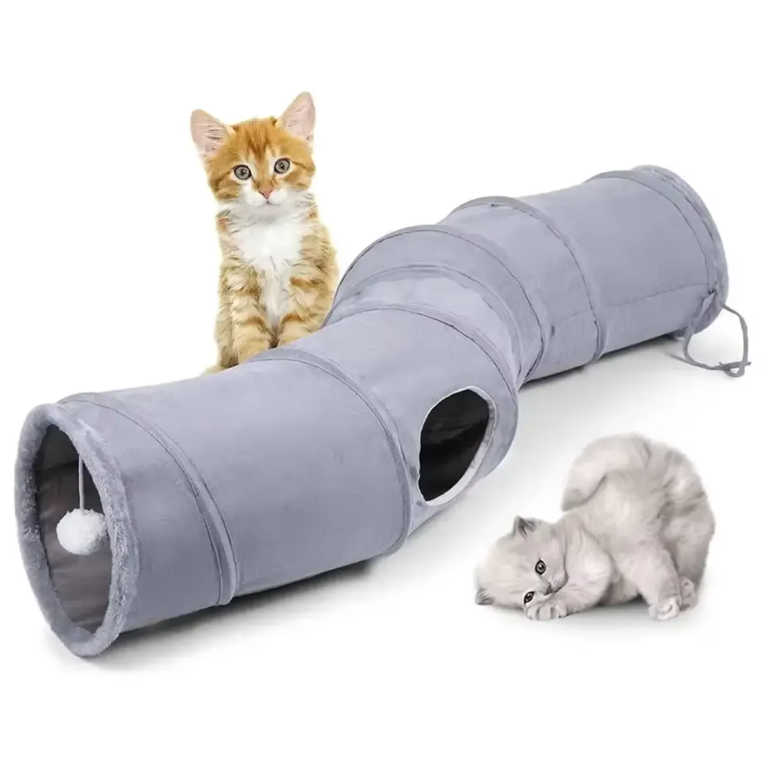 

Hot Sale Funny Cat Tunnel Foldable Removable and Washable Durable High Suede Fabric Cat Tunnel Pet Cat Toy
