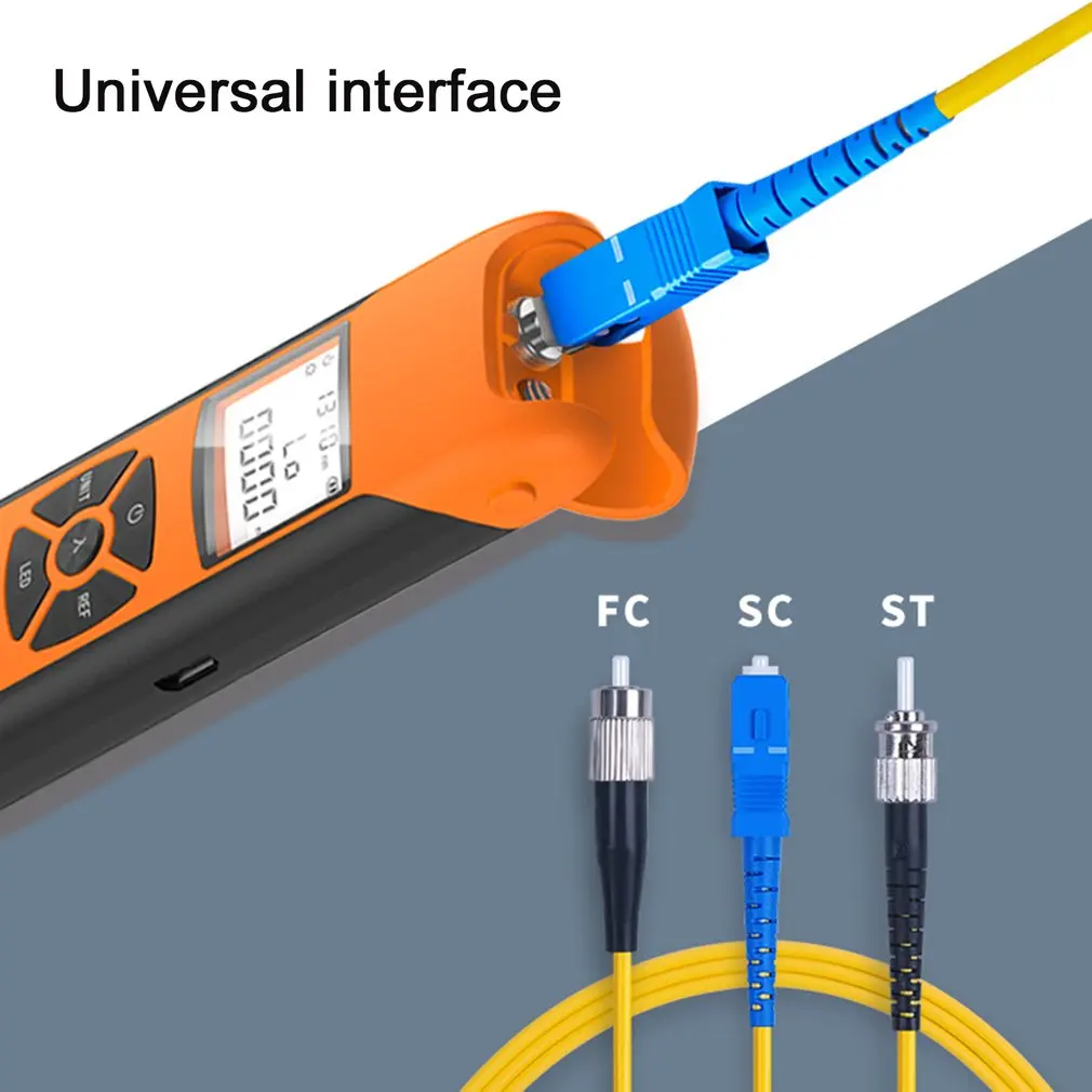 Mini Optical Power Meter FC/SC/ST Universal Port High Precision USB Rechargeable Fiber Optic Power Meter With FlashLight