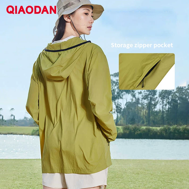 QIAODAN Sun Protective Clothing for Unisex 2025 Summer Hooded Breathable Uv Blocking Costume Fishing Outerwear QXFFD3252002