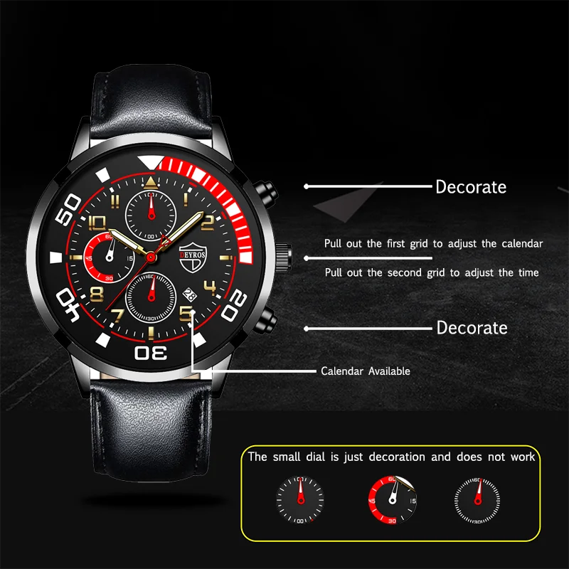 2022 Fashion Mens Stainless Steel Watches Luxury Men Sports Quartz Wrist Watch Male Business Casual Leather Watch re