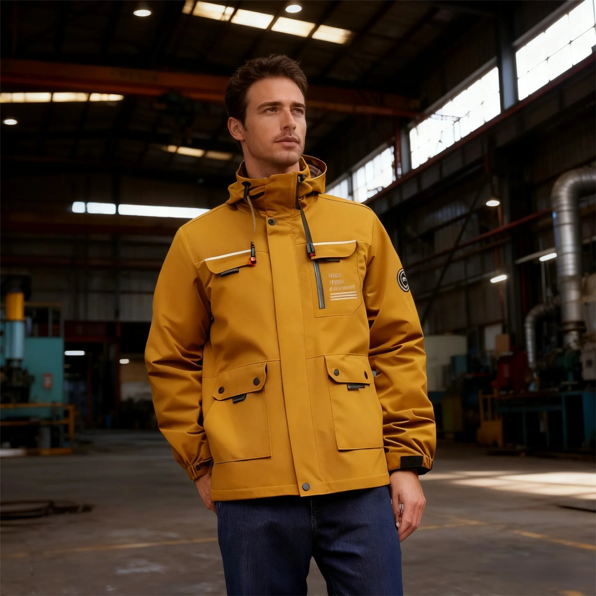 

Мужская устойчивая к атмосферным воздействиям универсальная парка — куртка с капюшоном для активного и повседневного ношения (европейский размер)