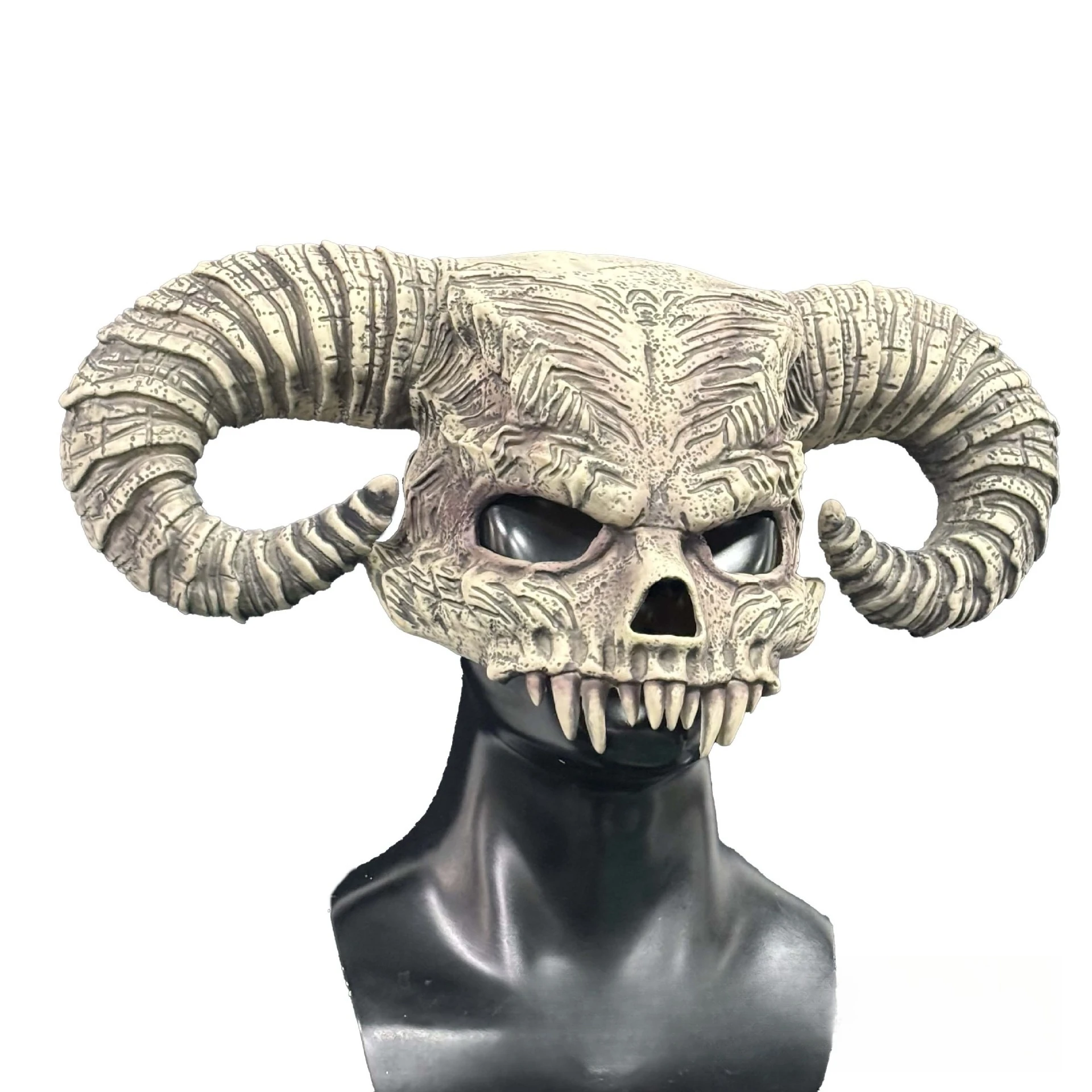 New Skull Bull-Head & Satan Horns Latex Mask – Viral Hit for Cosplay & Halloween