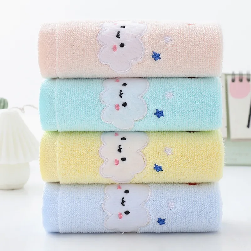 Baby Cotton Bath Towel Face Washcloth Cartoon Hand Wipe Soft Absorbent Children Towels Kids Newborn Bathing Handkerchief 25x25cm