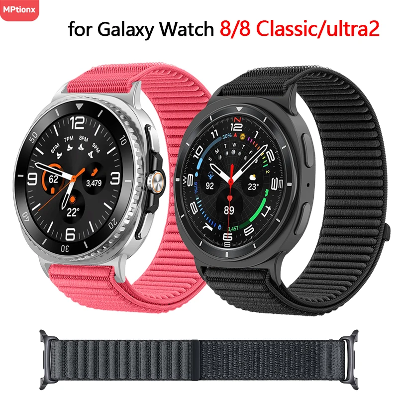

Nylon Strap for Samsung Galaxy Watch 8 Classic/Ultra 2 Adjustable Replacement Bracelet for Watch 8 40mm 44mm Band Accessories