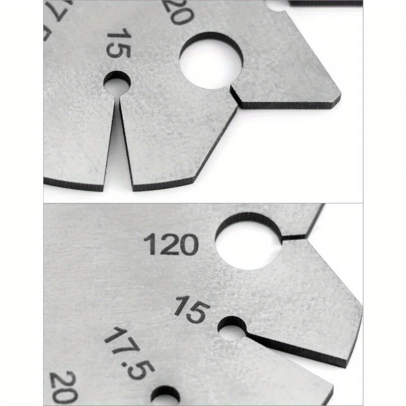 1pc Bevel Gauge, Stainless Steel Axe Angle Gauge Round Shape Knife Angle Finder 15-120 Degree for Measuring Knife Angle view 5