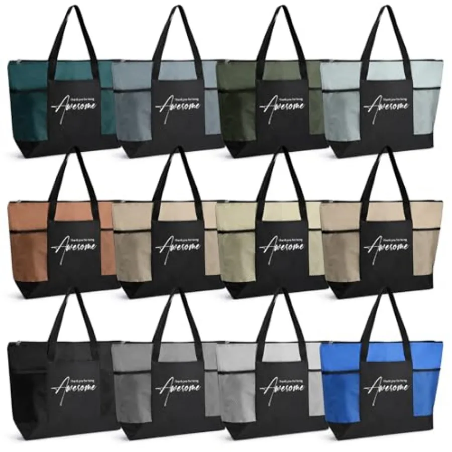 

12 Pcs Nurse Appreciation Week Gifts Bulk Inspirational Zipper Tote Bag with Mesh Pocket for Teacher Nurse Volunteer