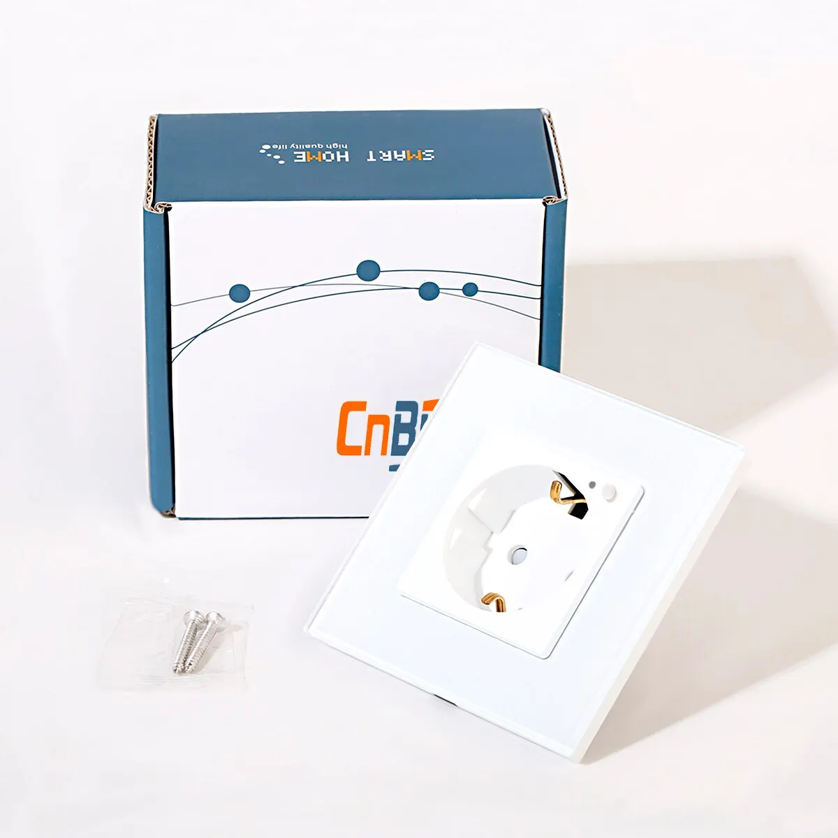 ZigBee Smart EU Socket Wifi Socket Glass Panel Work With Google Home Smart Life Alexa Blue Backlight