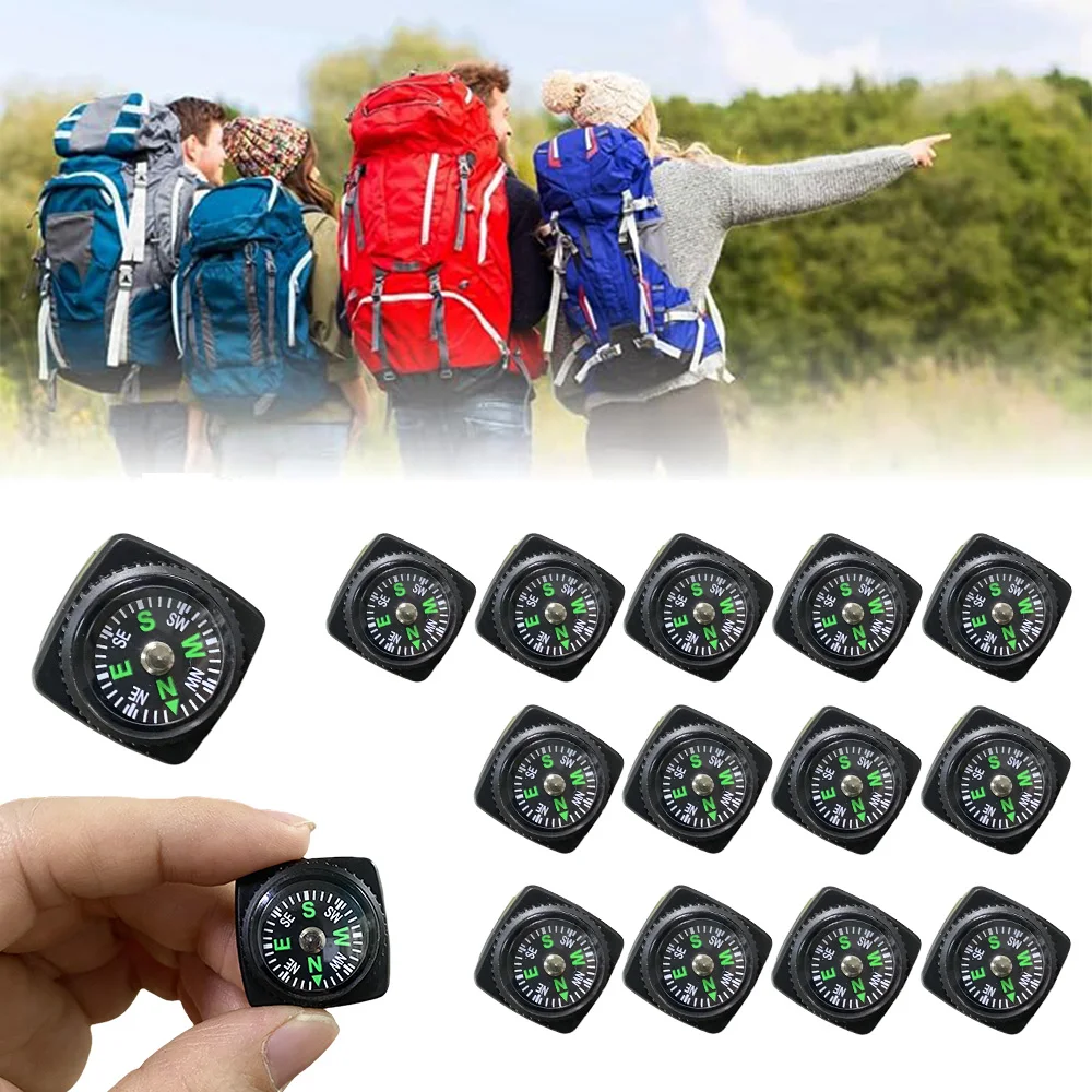 10/15/20 pçs mini pulseira bússola portátil destacável bússola acampamento ao ar livre caminhadas viagem ferramenta de navegação sobrevivência emergência