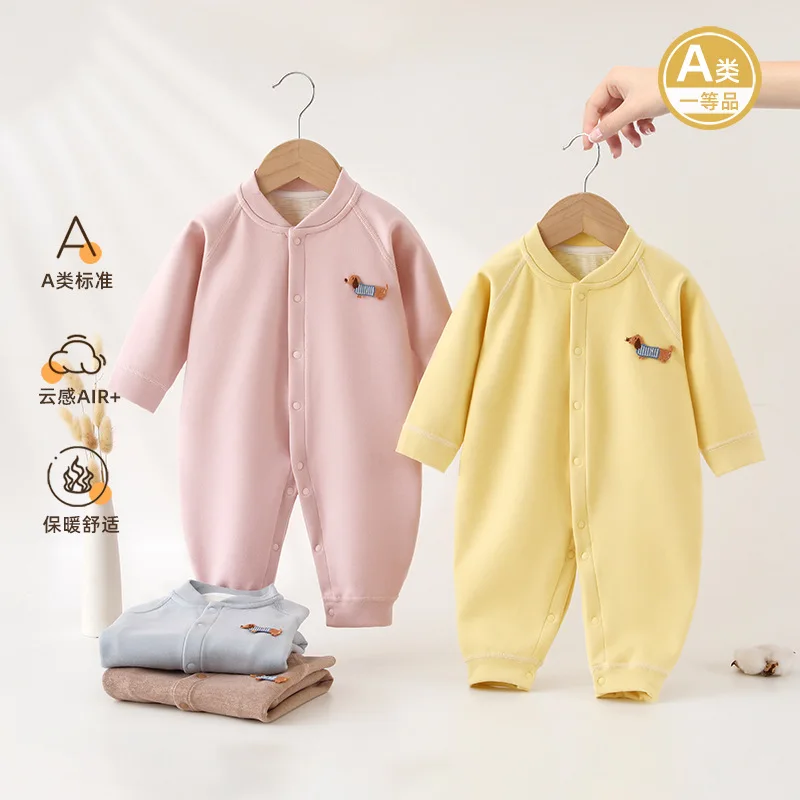 Wool silk baby onesie class a spring and autumn baby clothes winter newborn clothes