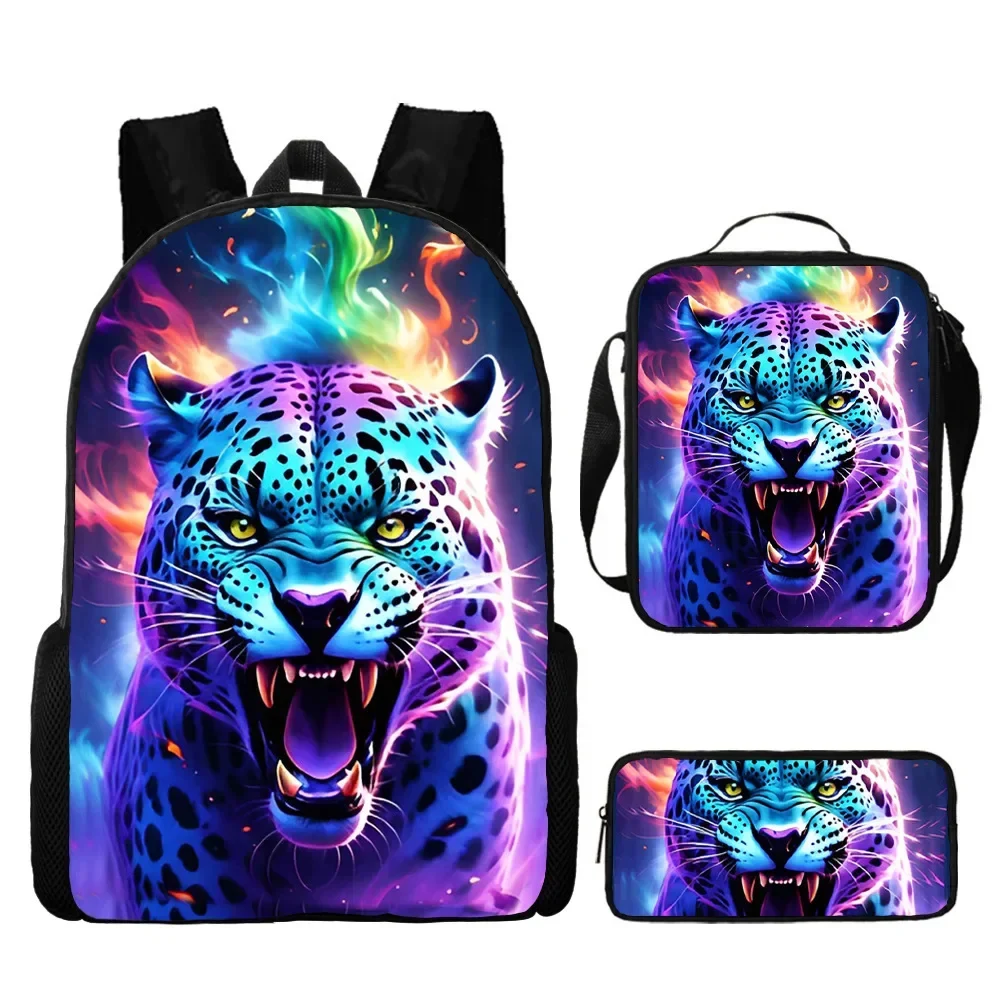 

3 шт./компл. рюкзак Harajuku Moon Tiger с 3D принтом школьный рюкзак аниме ноутбук рюкзак сумка для обеда пенал