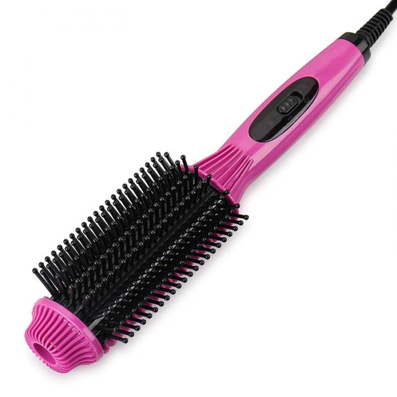 

【SIMPLE】Hair Straightener Curler Comb 2 In 1 Straightening Curling Anti-Scald Comb Styler Straight Volumes Hair Beauty Tool Fm88