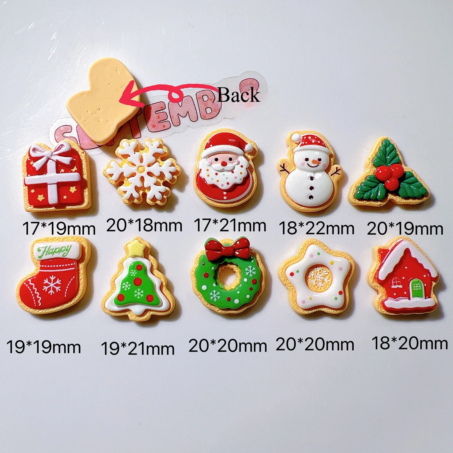 100pcs Kawaii Resin Flatback Miniature Christmas Tree Series DIY for Phone Case Hairpin Keychain Earrings Scrapbook Accessories