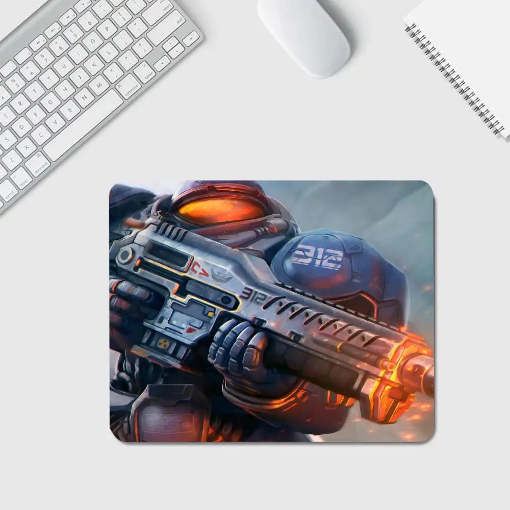 S-StarCraft 2 T-Terran Mouse Pad Anime Game Mouse Pad High Quality Small Desk Pad Rubber Laptop Desk Pad