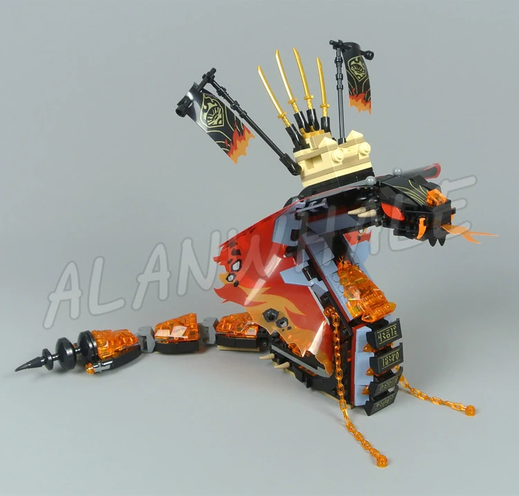 487pcs  Fire Fang Snake Armor Shield Destroyer Scimitar 11329 Building Blocks Children Sets Compatible With Model