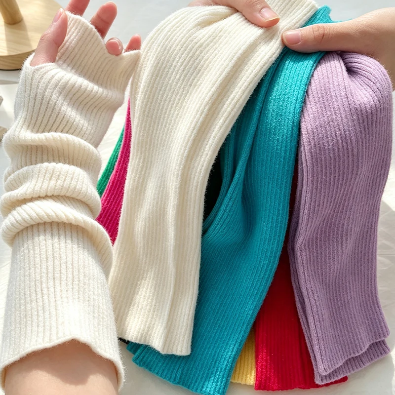 Y2K Knitted Gloves for Women's Autumn/Winter New Style Touchable Screen Anti Cold and Warm Solid Color Cosplay Anime Gloves