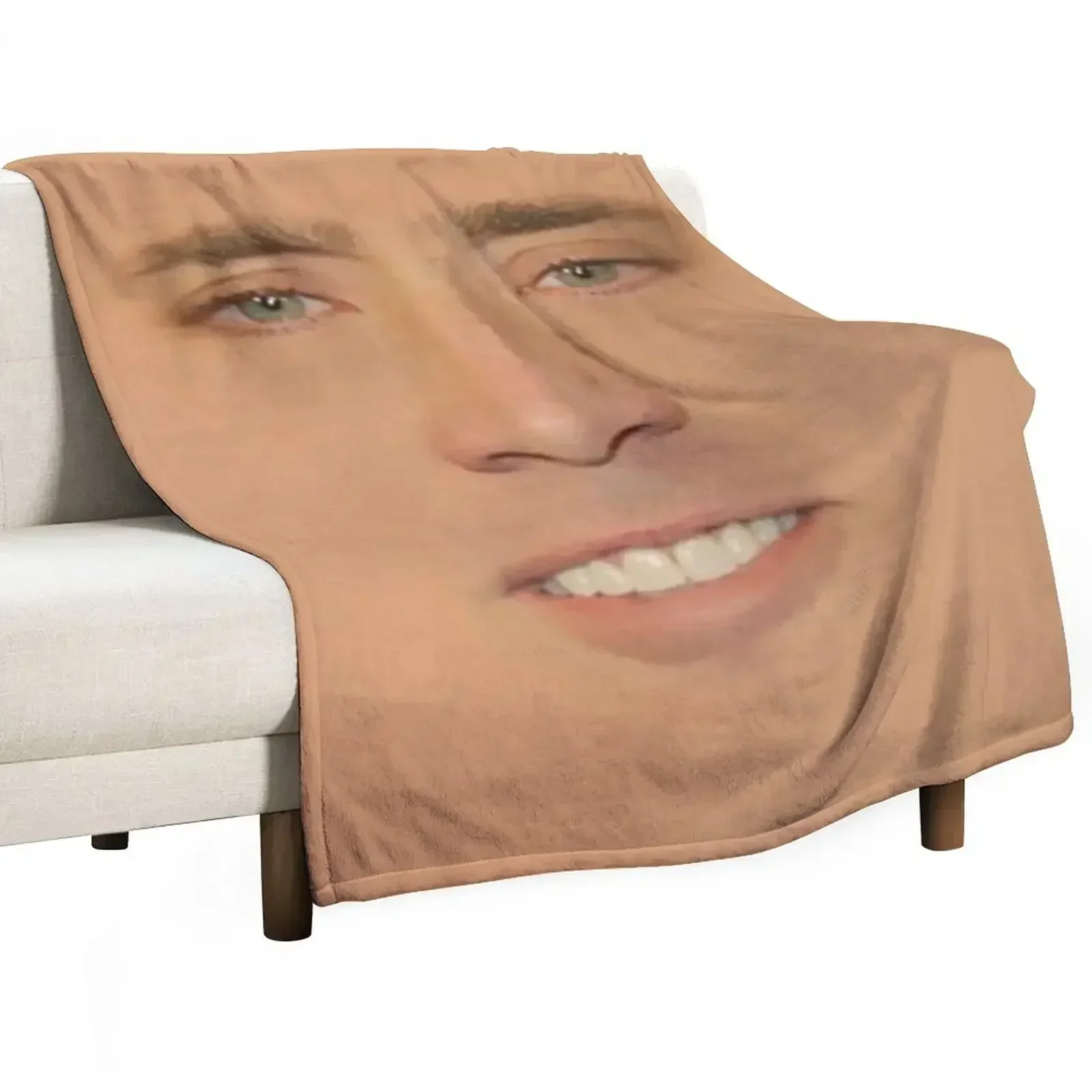 

Nicolas cage Giant Face Throw Blanket Soft Plaid Luxury Designer Shaggy Blankets