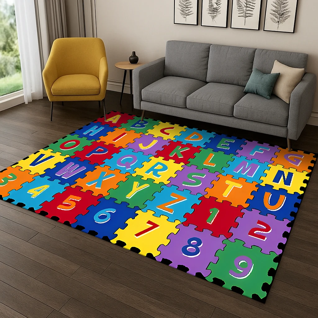 Kindheit Frühe Bildung Brief Cartoon Spiel Teppich Teppich für Wohnzimmer Sofa Hause Schlafzimmer Fußmatte Dekor, Spielzimmer rutschfeste Matte