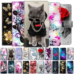 Book Painted Capa For Xiaomi Redmi Note 10 9 Pro 9A 9C 7 Mi 11i Poco X3 NFC M3 F3 Kids Flip Wallet Animal Flower Phone Case 2023