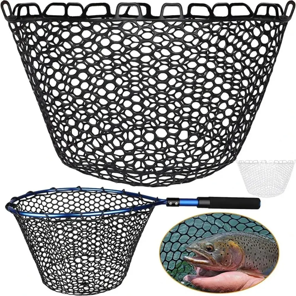 Silicone Fishing Net Durable Fly Fishing Mesh Net Mesh Foldable Net Landing Net Fishing Accessory Tool Fish Landing Net Bag