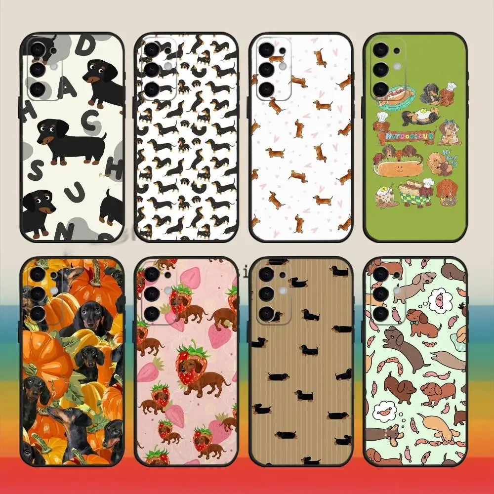 

Cartoon Cute Dachshund Phone Case For Samsung S25,S24,S21,S22,S23,S30,Ultra,S20,Plus,Fe,Note,10,9,5G Black Cover