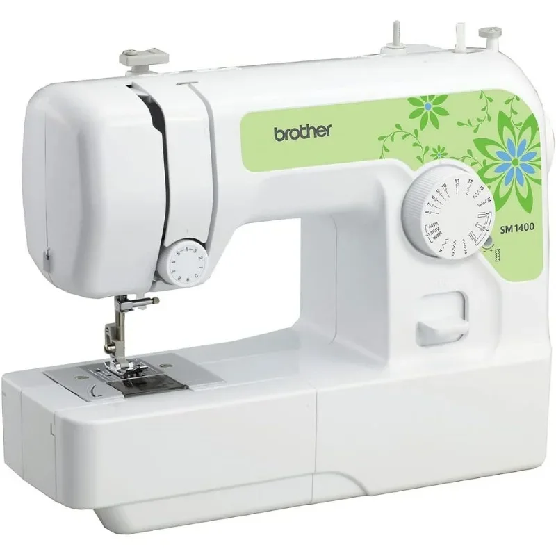 14 Stitch Sewing Machine, White， 14 stitches for blind hems, stretch stitches, buttonholes and zipper insertion