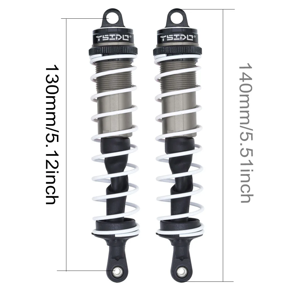 YSIDO 120mm Voor 140mm Achter Schokdemper Demper Schorsing voor 1/8 1/7 JLB HSP EM Racing DHK HPI Redcat LRP ZD Racing Hongnor