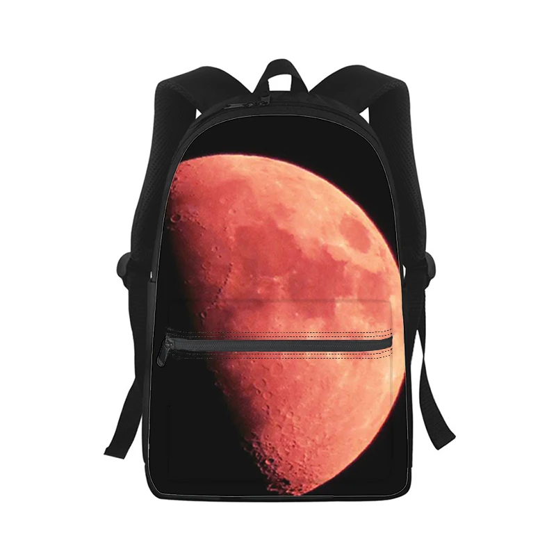 Art moon uomo donna zaino 3D Print Fashion Student School Bag zaino per Laptop borsa a tracolla da viaggio per bambini