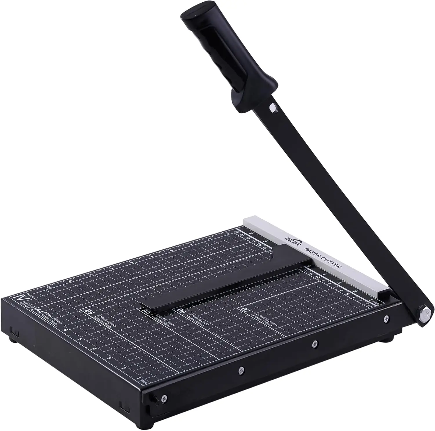 

12" Heavy Duty Metal Paper Cutter - 15 Sheet Capacity Guillotine Trimmer with Safety Lock & Magnetic Guide for Craft, Office