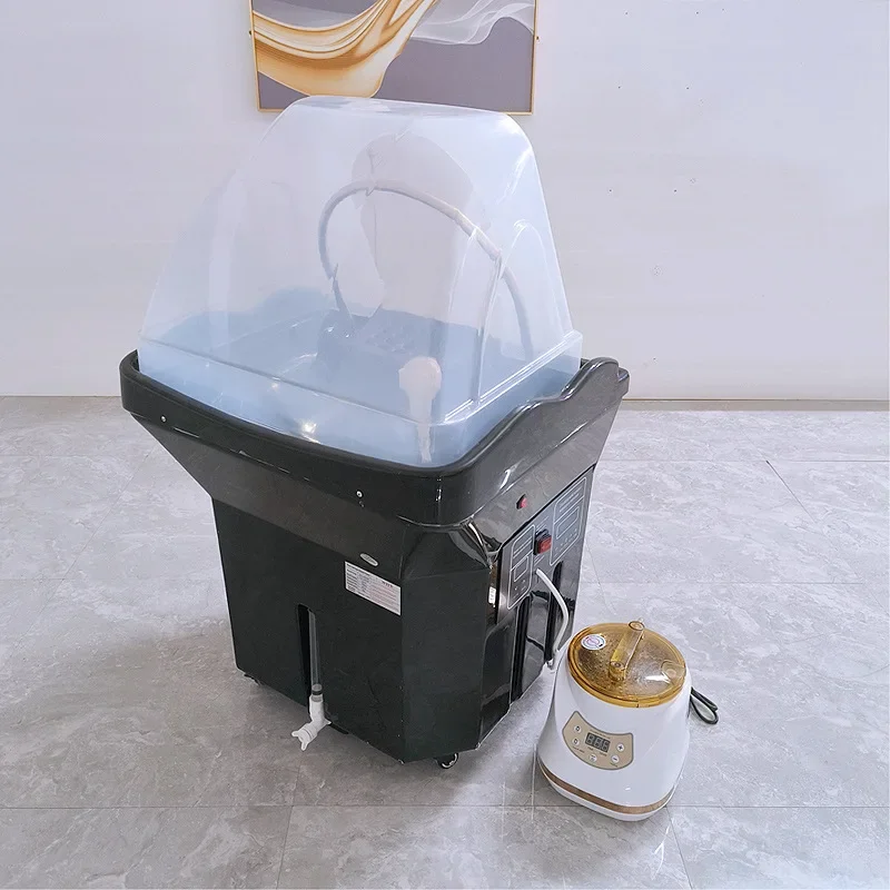 60L Water Tank Mobile Shampoo Basin Water Circulation Fumigation Heating Free Water Pipe Beauty Salon Pavilion of Regimen Use