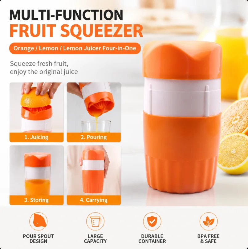 Multifunctional Hand Juicer Lemon Lime Squeezer Manual Citrus Orange Lemon Juicer Fruit Press Squeeze Extractor for Home Kitchen view 4