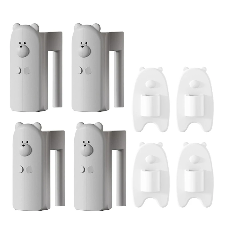 4Pcs Door Stoppers Baby Safety Door Lock Guard Cartoon Bear Finger Protector Door Pinch Guard for Kid Finger Protections