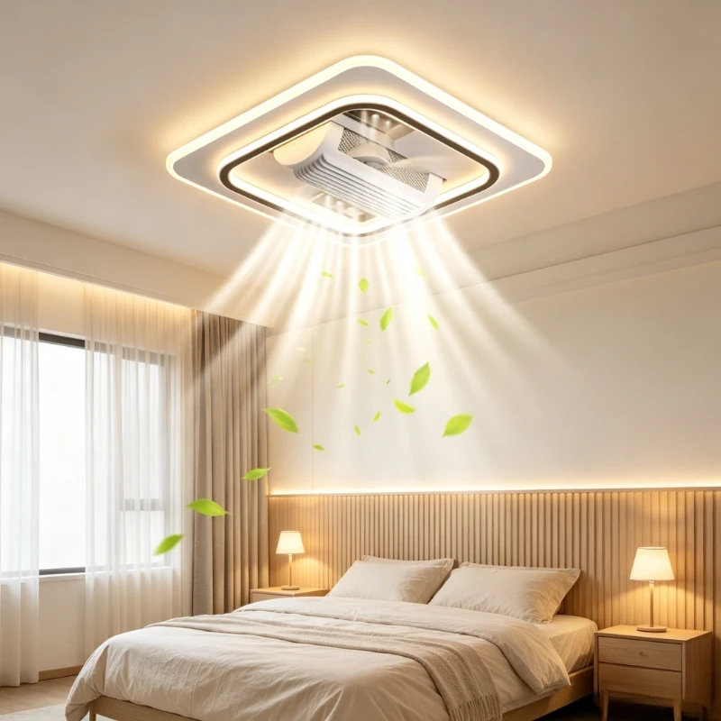 Restaurant Nordic Minimal RC Silent LED Fan Ceiling Lamp Invisible Bladeless Ceiling Fan Lights Home Decor Bedroom Dinning Rooms