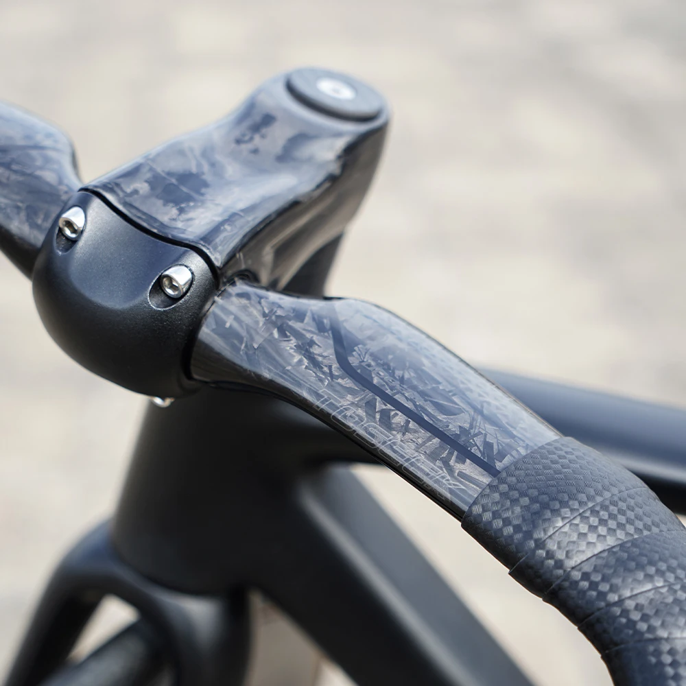 TOSEEK Carbon-Rennlenker, Fahrradlenker aus Kohlefaser, reduziert den Widerstand, gebogener Lenker, interne Verkabelung, Fahrradteile, 380/400/420/440 mm – Detail 14