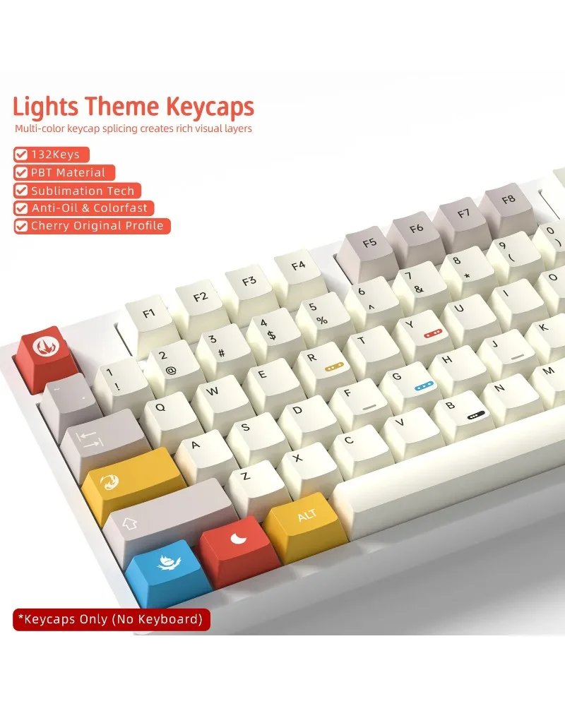 

Hundred Lamps Theme 132 Keys PBT Keycaps Five-Sided Thermal Sublimation Small Full Set