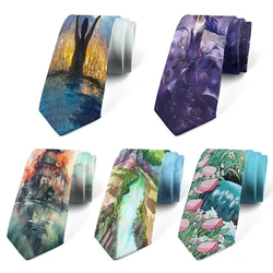 Newly Designed Unisex Tie Classic Oil Painting 3D Print High-quality Harajuku Fashion Tie Personalized Dating Wedding Party Tie