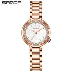 Fashio Sanda 1128 Top Brand New Model Elegant Round Dial Hand For Ladies Waterproof Quartz Movement Business Women Analog Watch