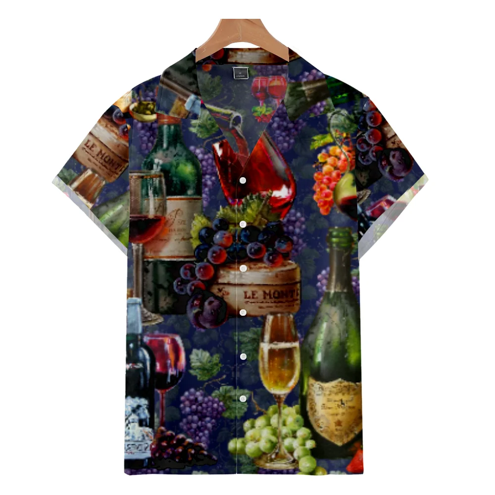 New Casual Men's shirt Oversize Sea Surfing Cool Short Sleeve Tops Highstreet Hip Hop Summer Beach Party Wear