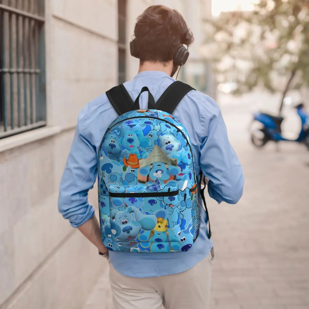 

Blue's Clues Blue Dog Cartoon Backpack Student BookBag Kids School Bag Laptop Shoulder Bags for Men Women