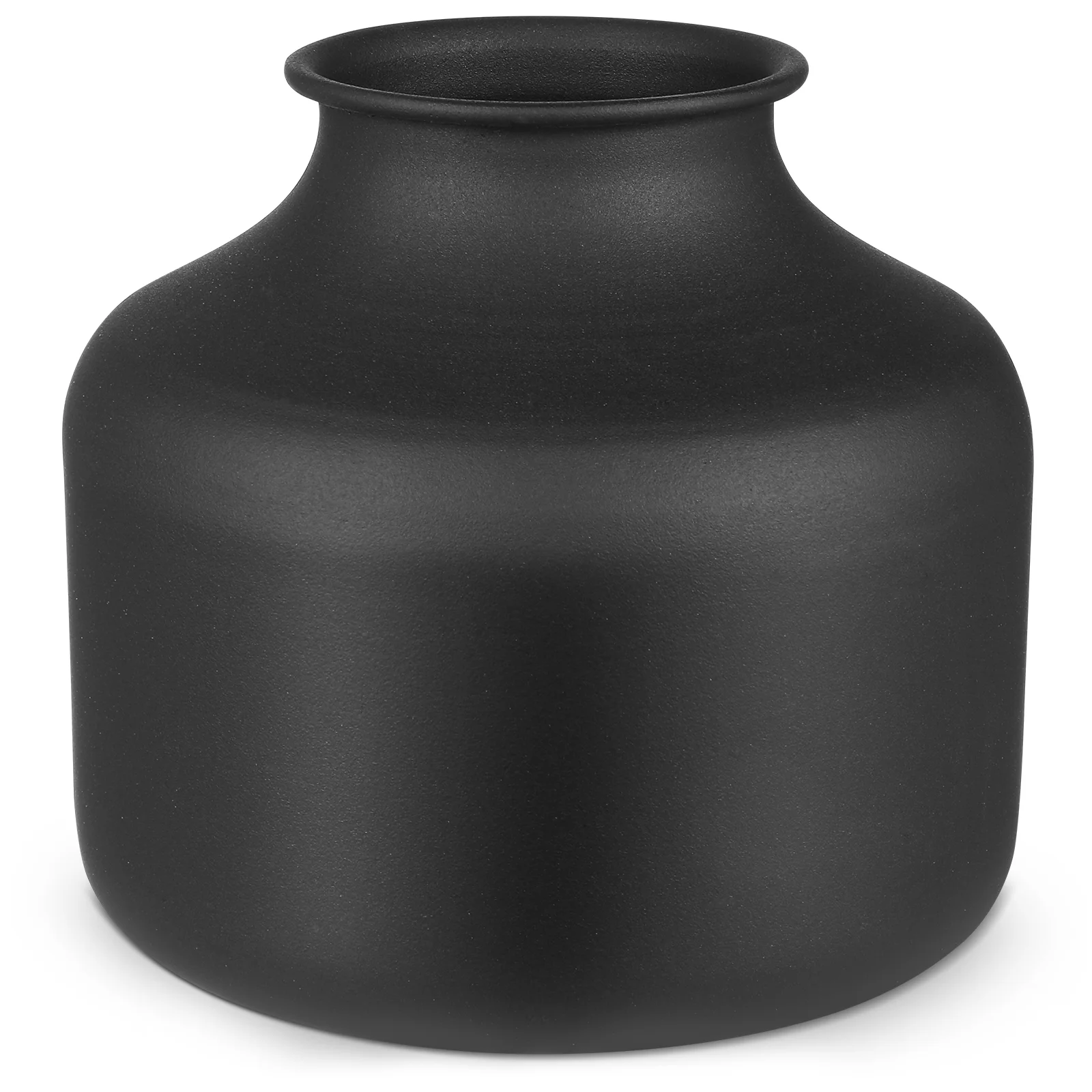 

Matte Black Vase Iron Flower Pot Plant Pots Indoor Floral Arrangement Planter Office Big