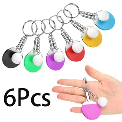 6Pcs Table Tennis Keychain Mini Ping Pong Keyrings with Table Tennis Racket Sports Keyring for Bags Backpack