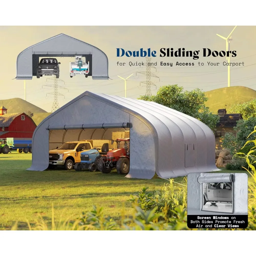 

Custom-made Heavy-duty Metal Carports Galvanized Steel Snow Shelters Suitable for Agricultural Rain Shelters.