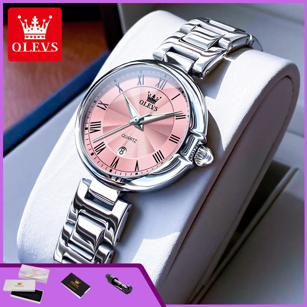 OLEVS 5608 Watches for Women Elegant Luxury Ladies Dress Wristwatch Waterproof Auto Date Luminous Fashion Women's Quartz Watches