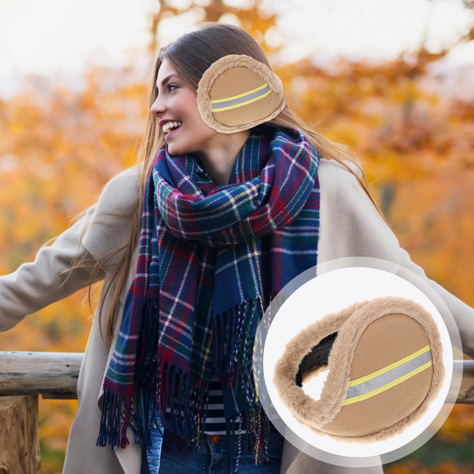 

Ear Muffs Premium Fabric Earmuff Unisex Warmer Earmuffs Soft Cover Fluff Warming Outdoor Winter