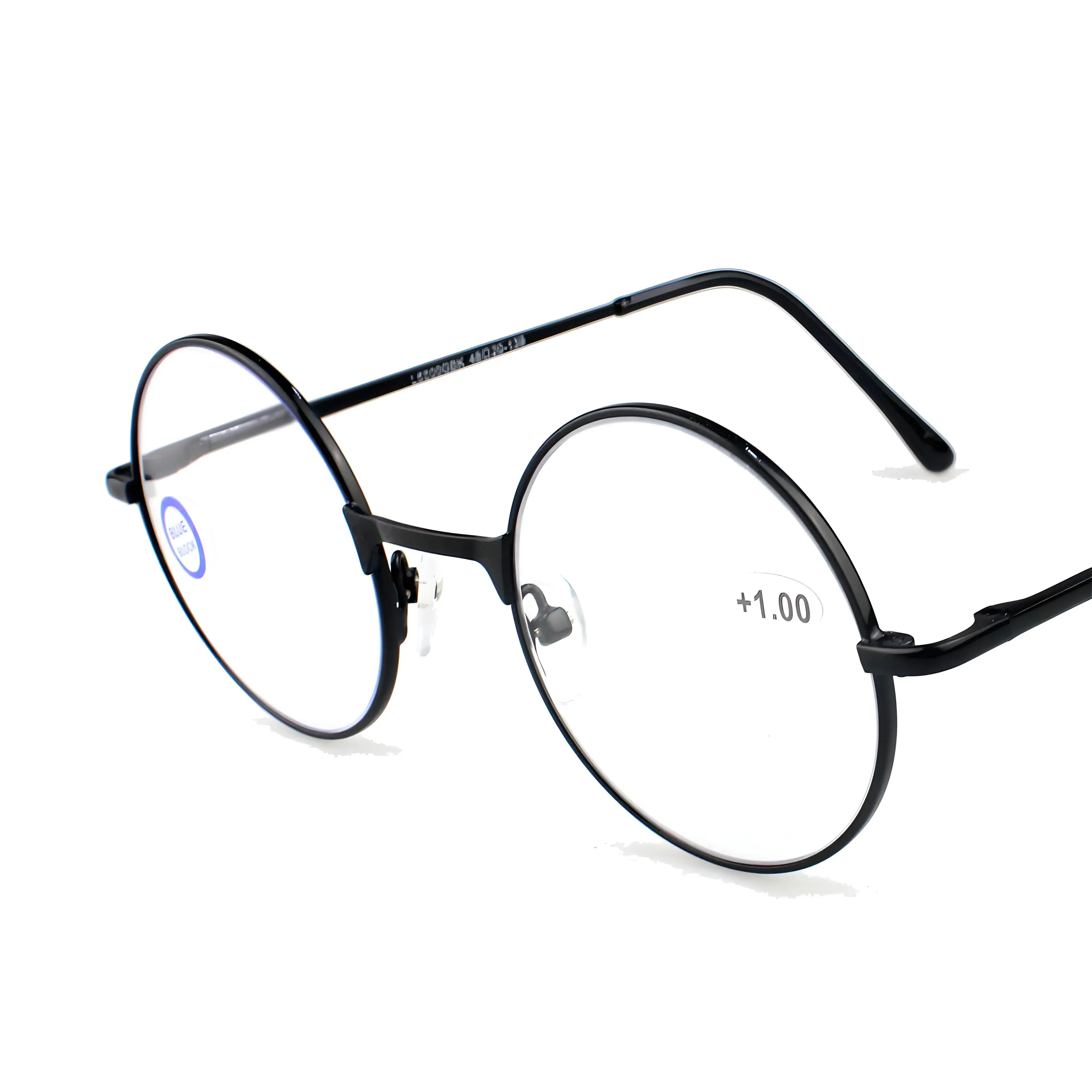 

Reading Glasses Woman and Men Circlar Anti Blue Metal Extra Large for Small Face Magnifying Glasses Black 1 1.5 2 2.5 3 3.5