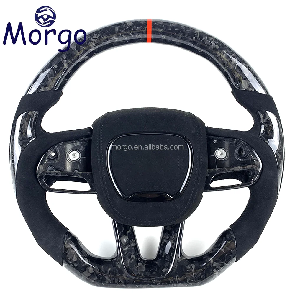 Car accessory for Dodge customized carbon fiber steering wheel for Challenger 2015-NOW SRT flat bottom sport style design