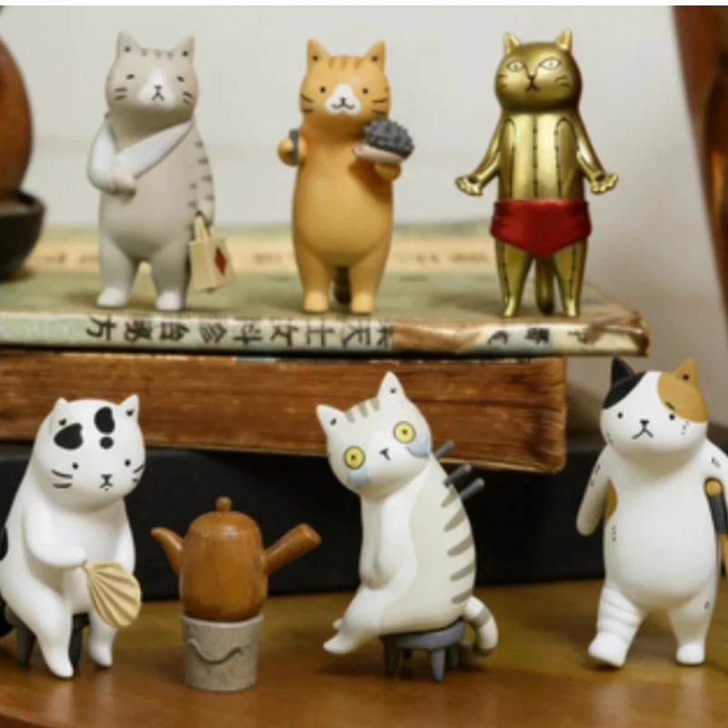 

Cat Traditional Chinese Medicine Acupuncture Martial Arts Hall Blind Box Healing Emotional Mini Action Figure Surprise Gifts