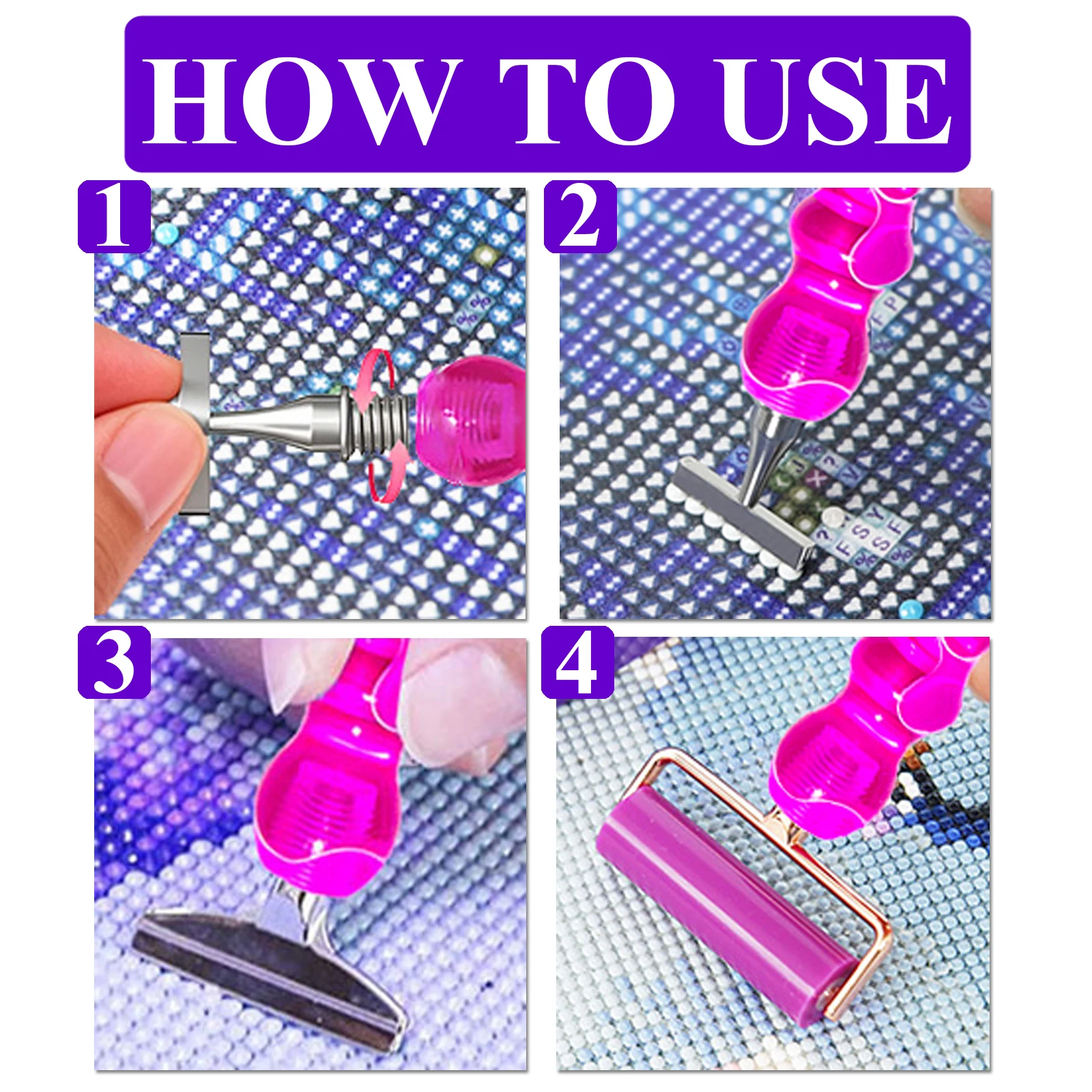 5D DIY Resin Diamond Painting Pen，Color Embroidery Threaded Dot Drill Tool，Metal Screw Thread Tips Accessories view 4