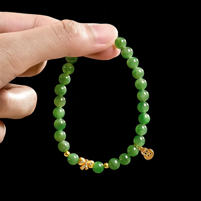 

Natural Green Jade Hulu A-Level Agate Bracelet Fashion Exquisite Jewelry Lucky Charm for Men And Women