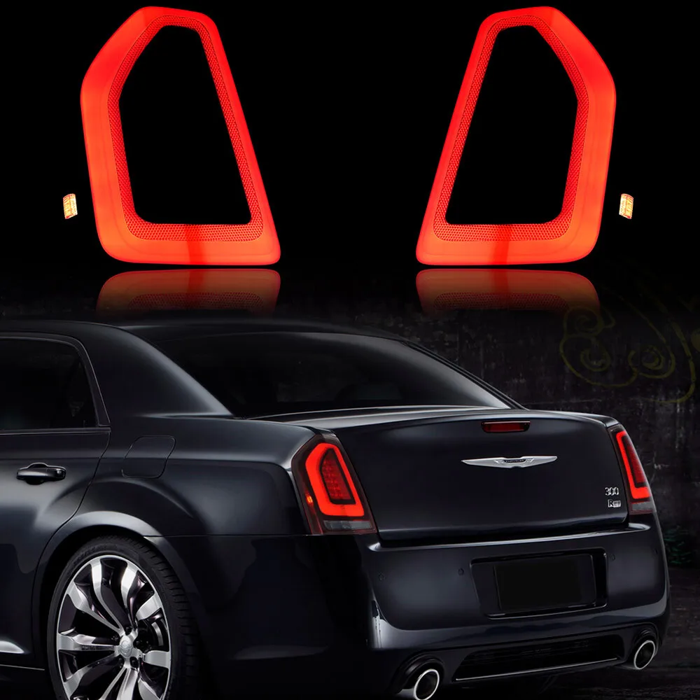 

Pair VLAND For 2011-2014 Chrysler 300 RED Full LED Taillights W/Animation