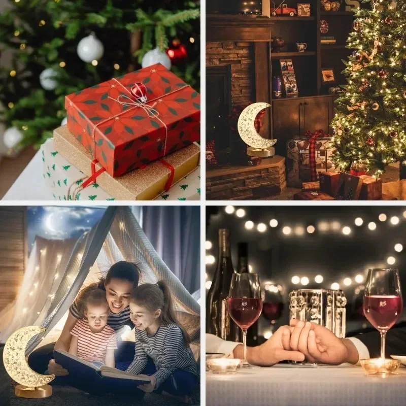 Modern Luxury Oval USB Rechargeable Crystal Table Lamp Living Room Bedroom Bedside Creative Decoration Atmosphere Night Light